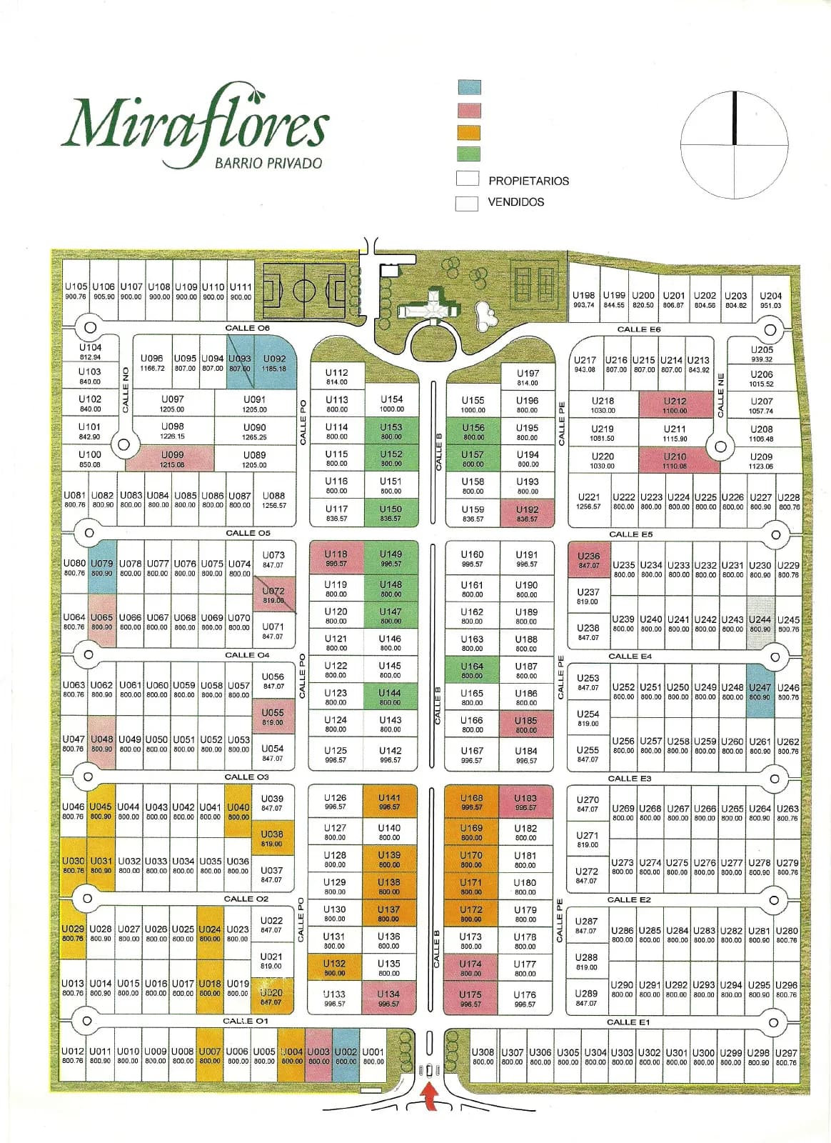 Plano de lotes de Funes Hills Miraflores