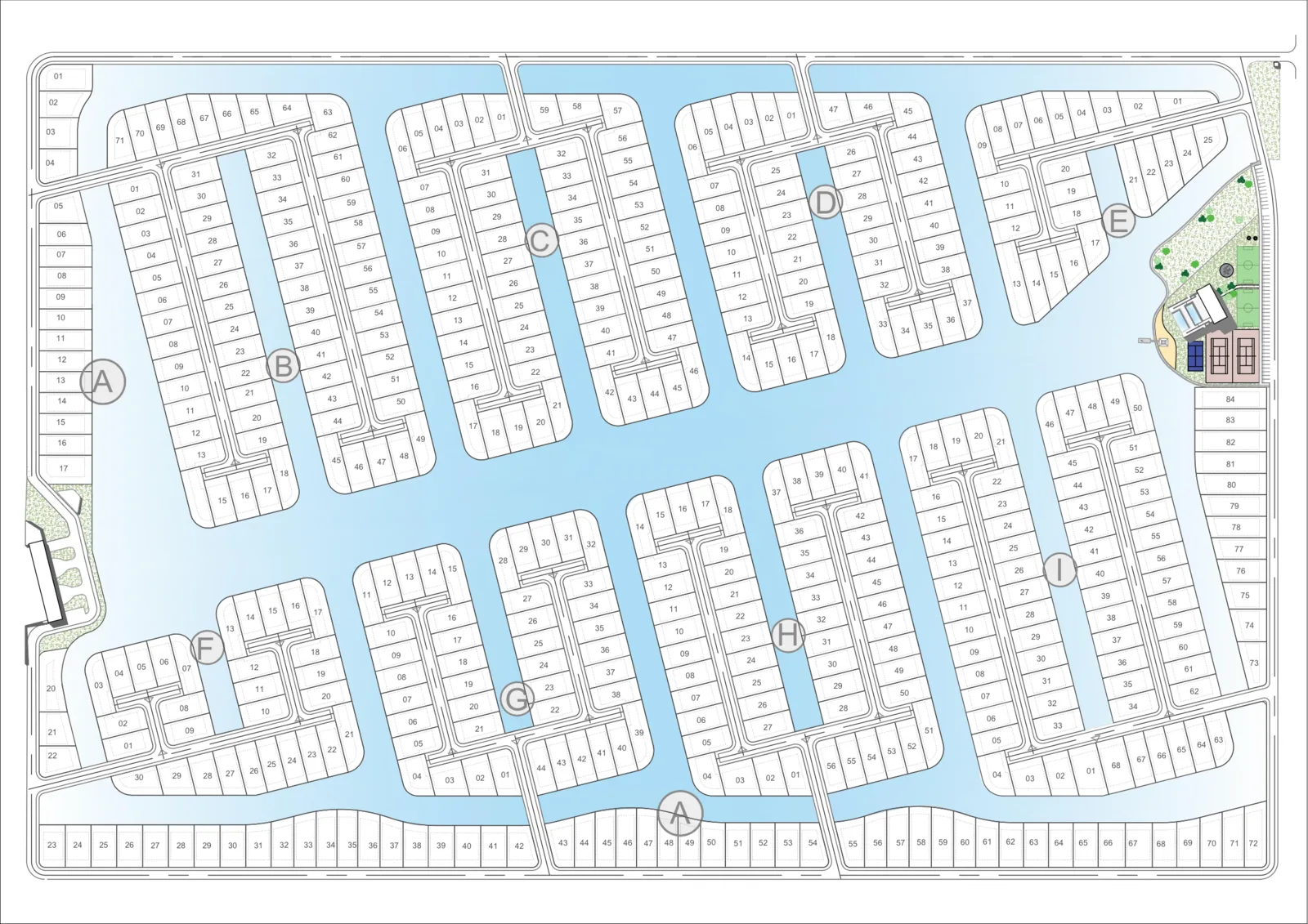 Plano de lotes de Funes Lakes
