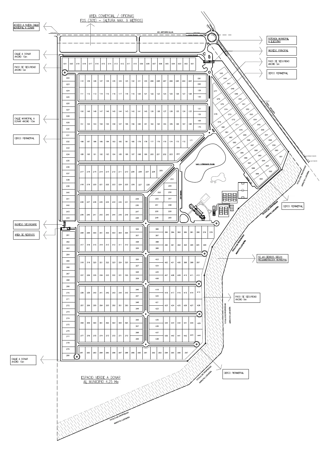 Plano de lotes de La Finca 1