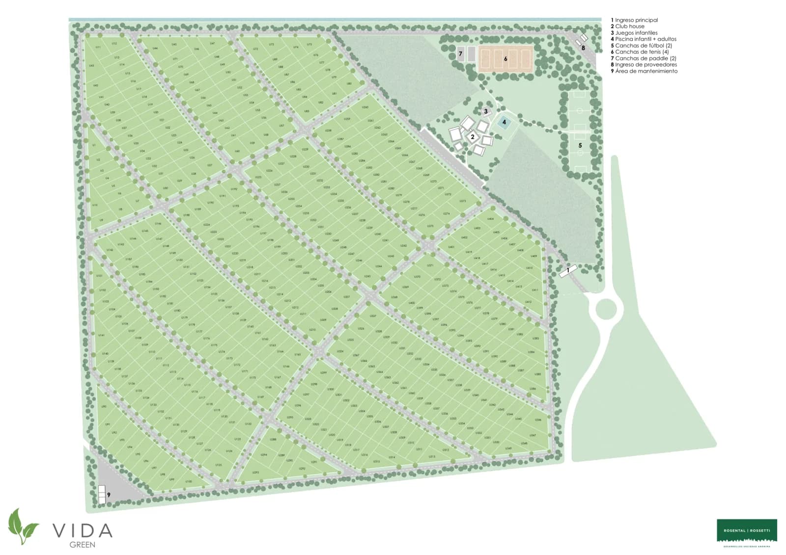 Plano de lotes de Vida Green