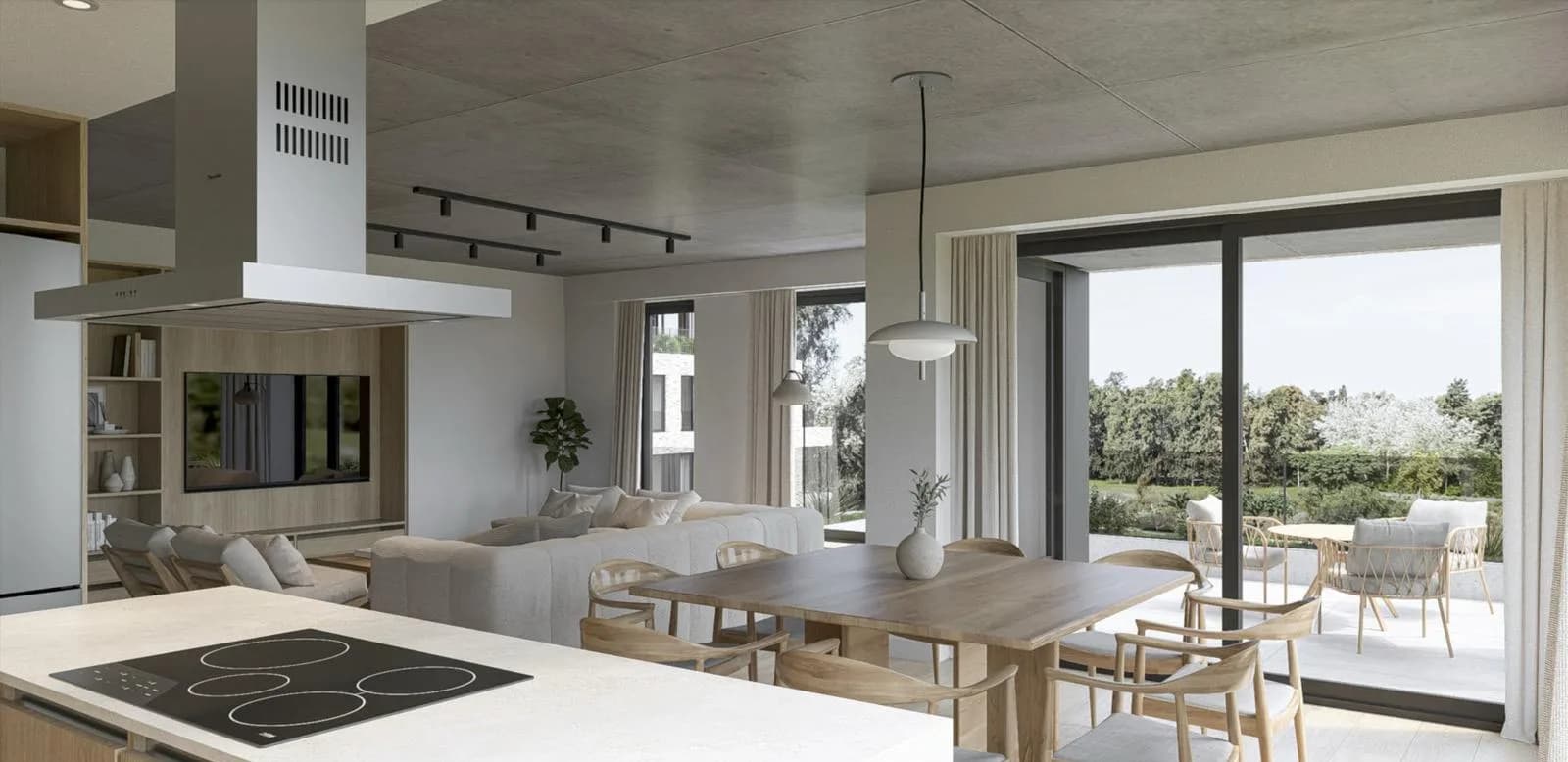 Interior de un departamento de Dock Garden (render)