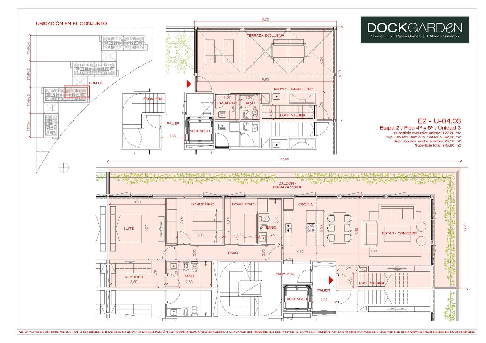 Departamento 3 dormitorios duplex en venta Aldea Dockgarden